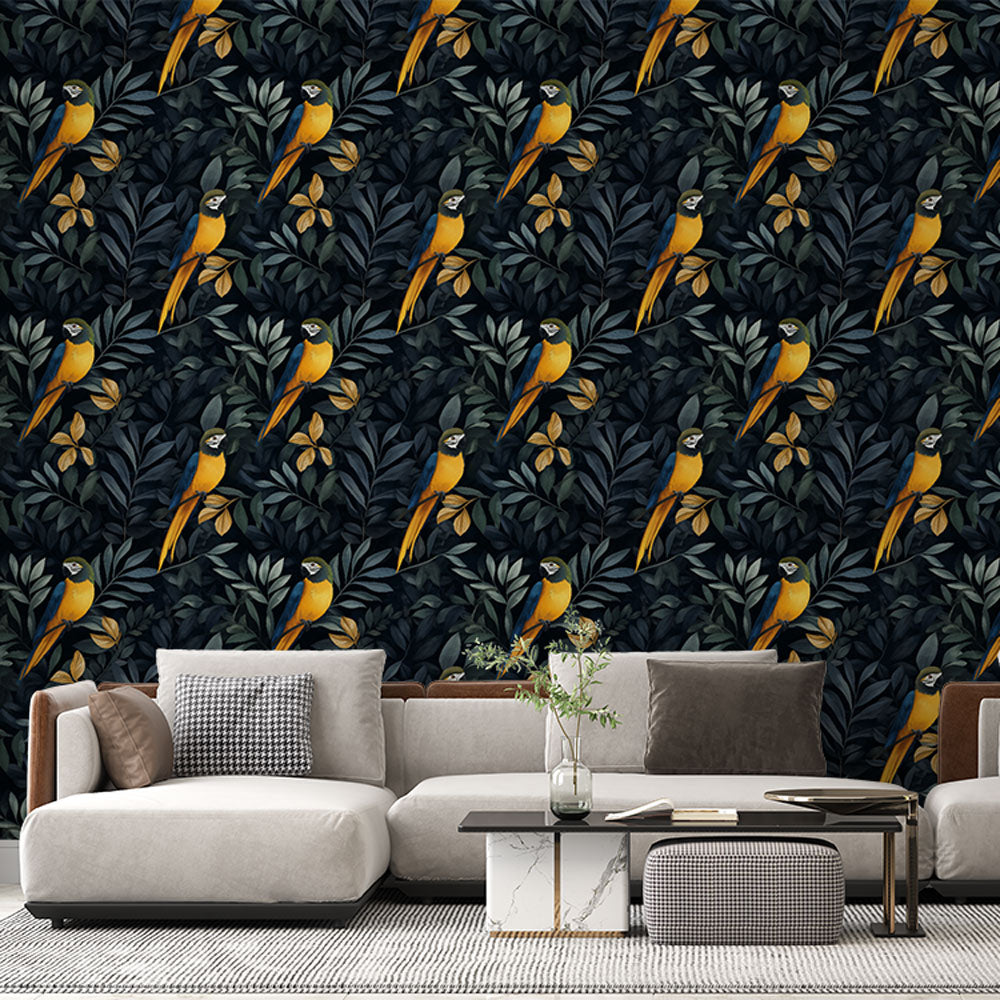Parrot Wallpaper | Vivid Parrots Among Tropical Foliage