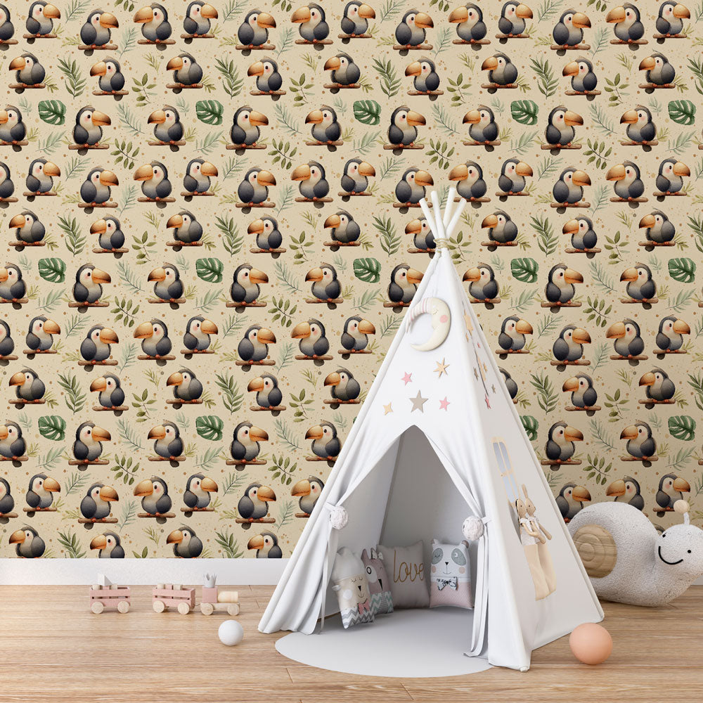 Parrot Wallpaper | Tropical Birds and Foliage Wall Mural