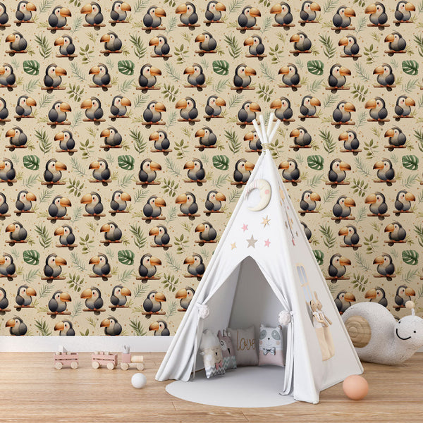 Parrot Wallpaper | Tropical Birds and Foliage Wall Mural