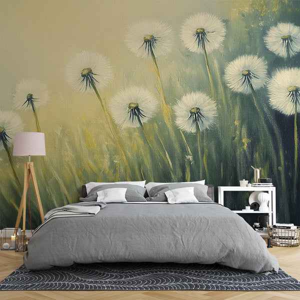 Radiant Dandelion Wallpaper | Soft Landscape Wall Mural