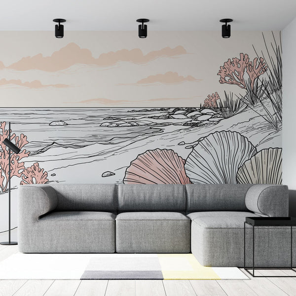 Beach Wallpaper | Seashells and Corals on a Soft Marine Ground