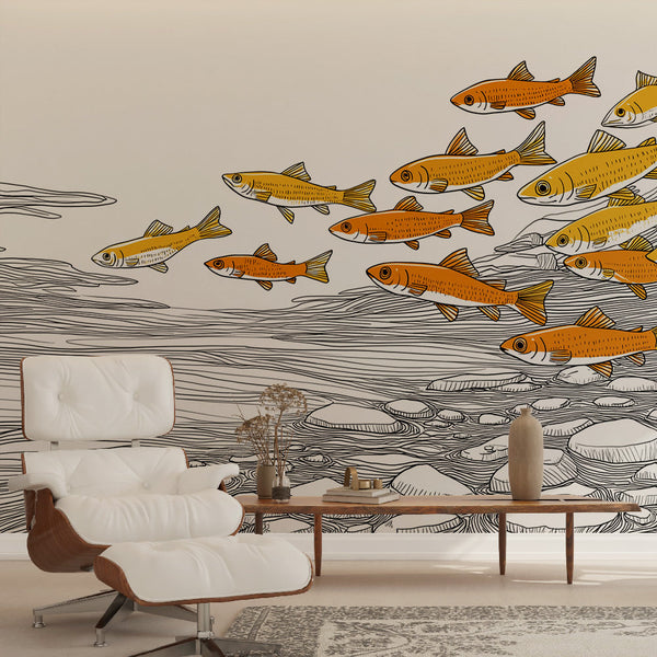 Fish Wallpaper | School of Colorful Fish in a Current