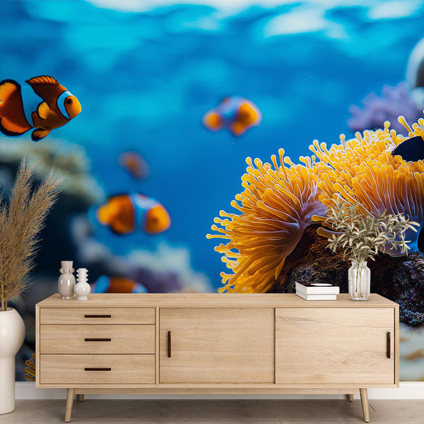 Coral Reef Ecosystem Wallpaper | Clownfish Wall Mural