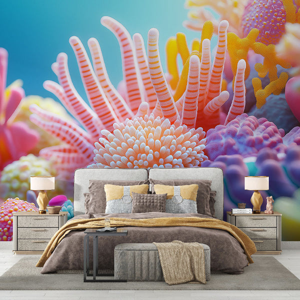 Reef wallpaper | Vibrant colorful marine coral wall mural