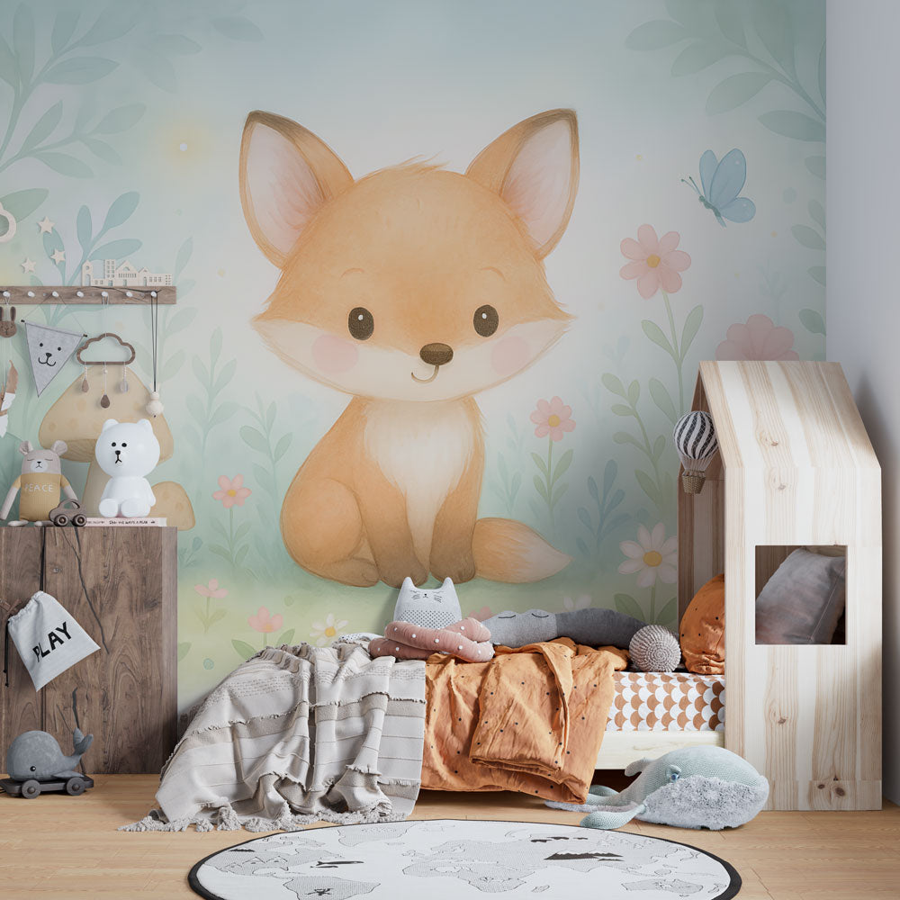 Cute Fox Wallpaper | Sweet Fox in a Colorful Meadow