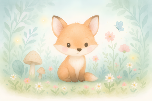 Cute Fox Wallpaper | Sweet Fox in a Colorful Meadow