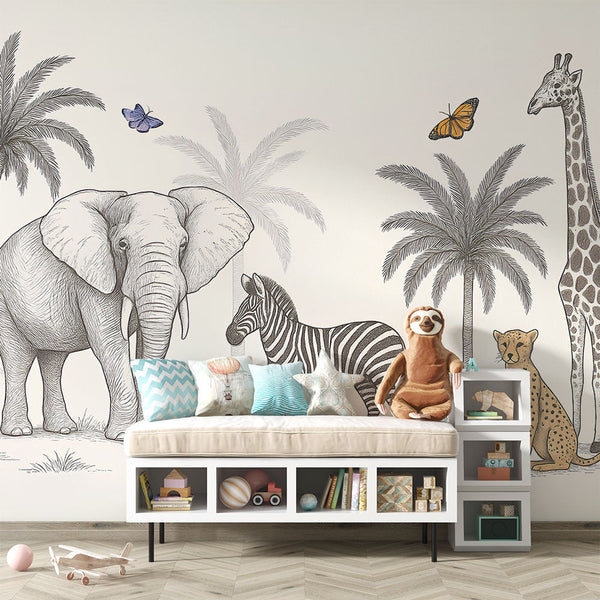 Safari Wallpaper | Majestic Animals in a Tropical Landscape