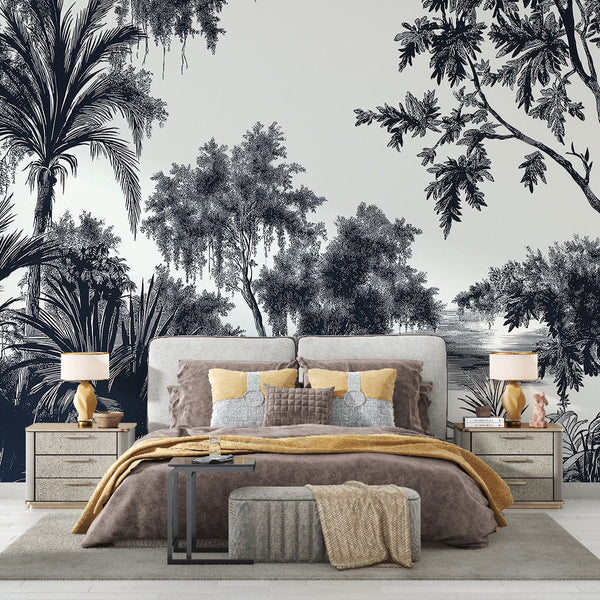 Shabby Chic Tropical Forest Wallpaper Wall Mural