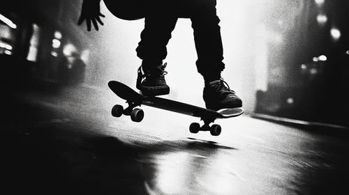 Black & White Skater Wallpaper | Jump Wall Mural