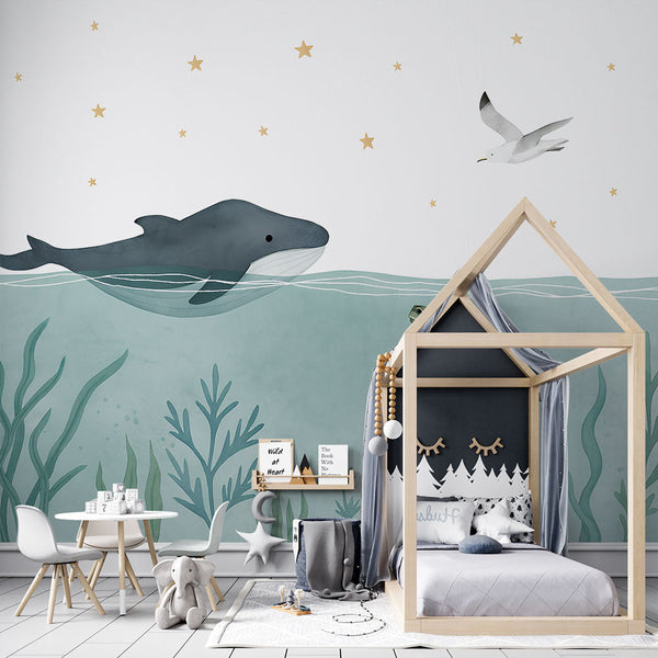 Underwater Wallpaper | Peaceful Whales and Sea Turtles