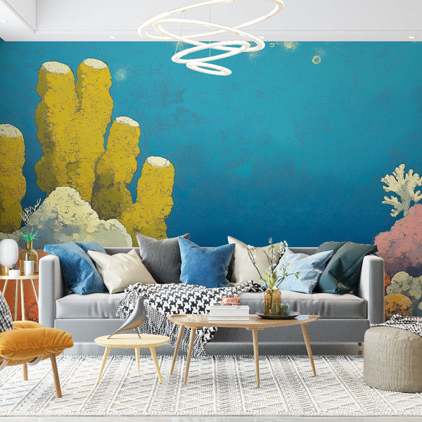 Stylized Coral Reef Wallpaper | Vivid Wall Mural