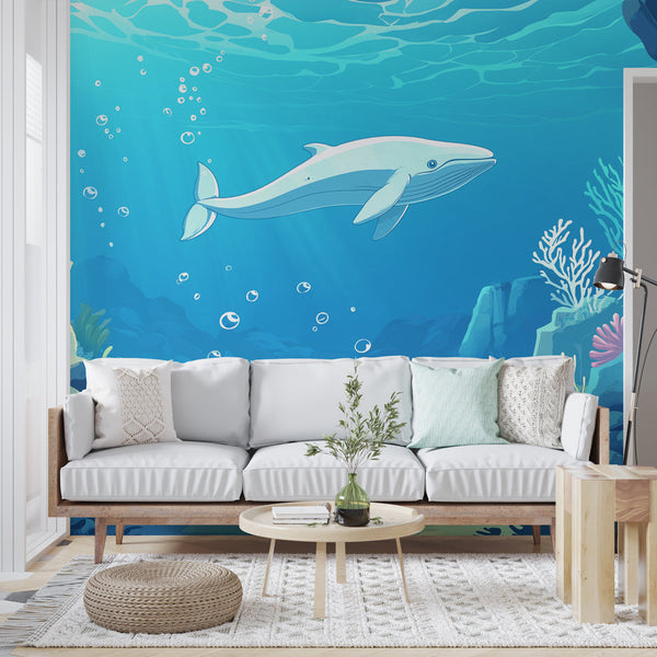 Underwater Wallpaper | Whale and Coral Wall Mural
