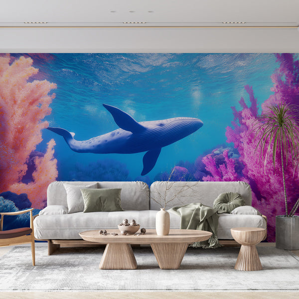 Underwater Wallpaper | Colorful Whale Coral Scene