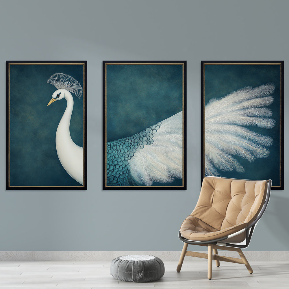 Turquoise Peacock Wallpaper | Elegant Bird Wall Mural Decor