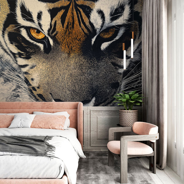 Tiger Close-Up Wallpaper Capturing Majestic Power