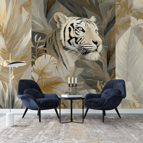 Tiger Wallpaper | Majestic Tiger Among Golden Foliage