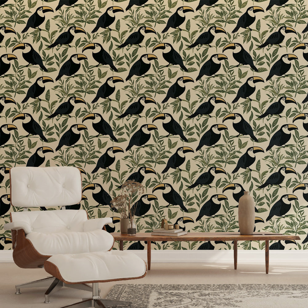 Toucan Wallpaper | Tropical Birds and Lush Green Foliage