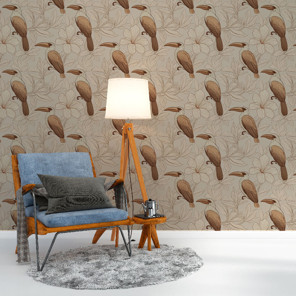 Toucan Wallpaper | Tropical Bird and Flower Wall Mural
