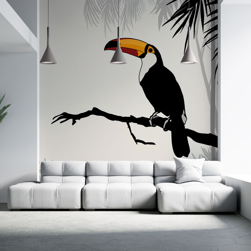 Toucan Wallpaper | Stylized Toucan Perched on a Branch