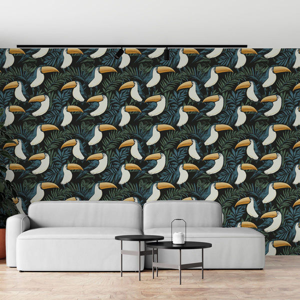 Toucan Wallpaper | Colorful Birds on Tropical Foliage