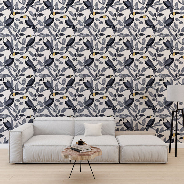 Toucan Wallpaper | Toucans Among Stylized Tropical Foliage