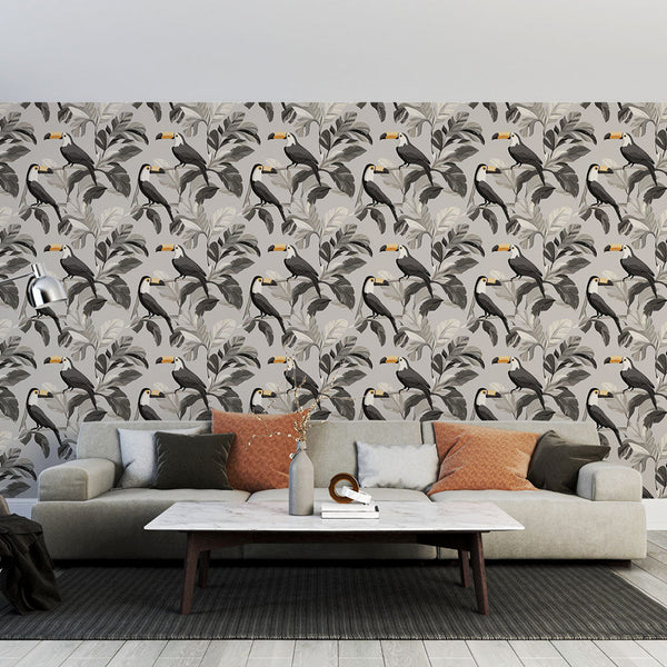 Toucan Wallpaper | Birds Set in Tropical Foliage