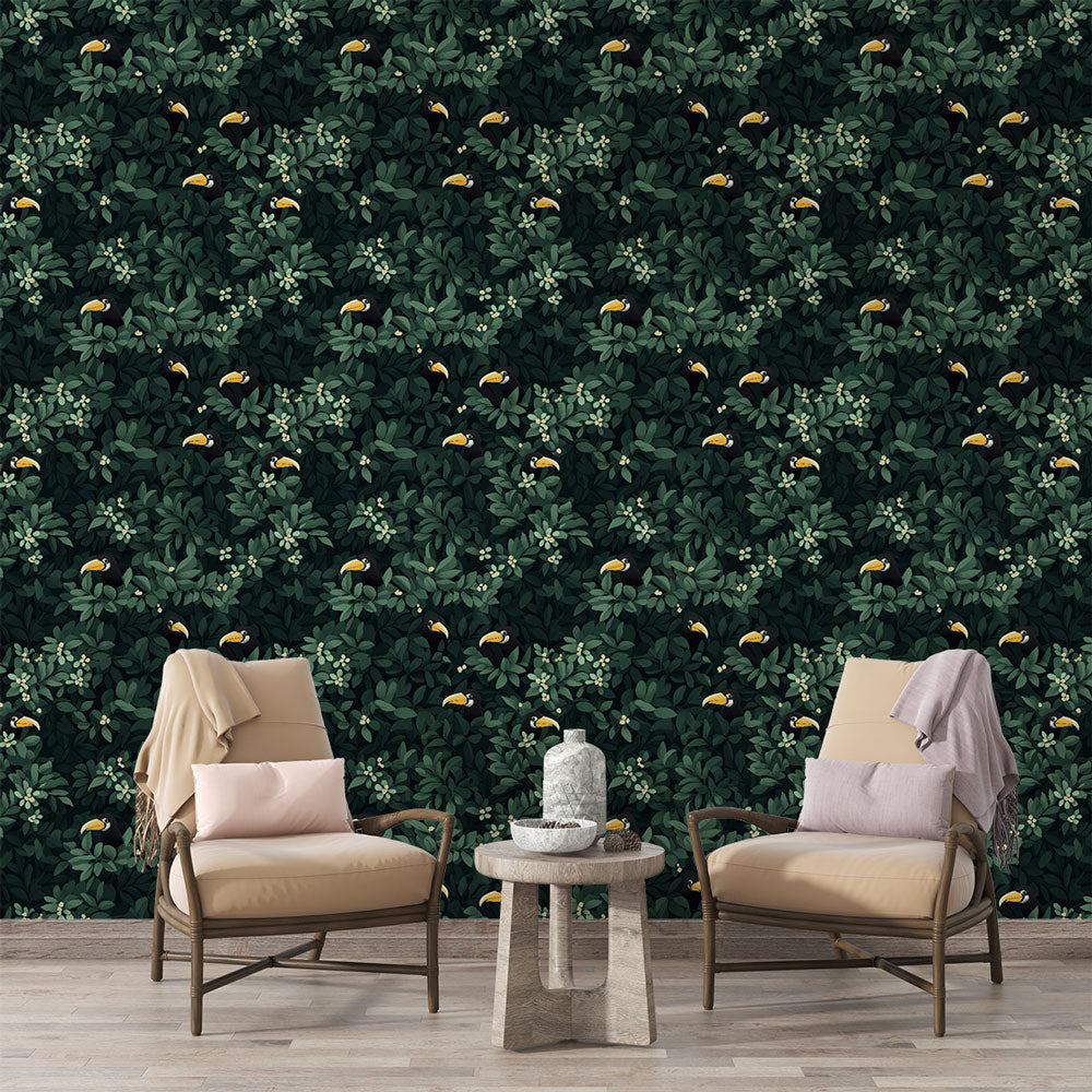 Toucan Wallpaper | Colorful Birds Among Lush Leaves