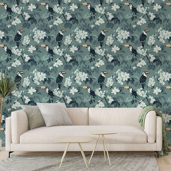 Toucan Wallpaper | Tropical Birds and Exotic Flowers