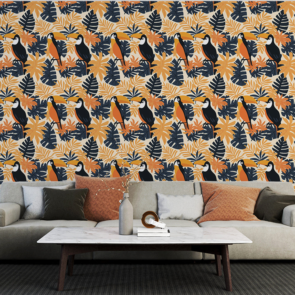 Toucan Wallpaper | Vibrant Tropical Birds and Colorful Leaves