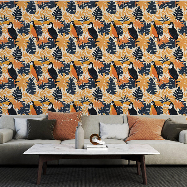 Toucan Wallpaper | Vibrant Tropical Birds and Colorful Leaves