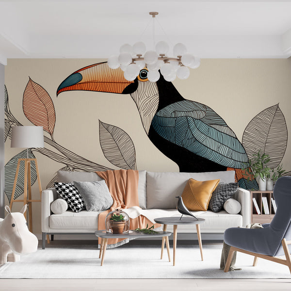 Toucan Wallpaper | Colorful Toucan Perched on a Fine Branch