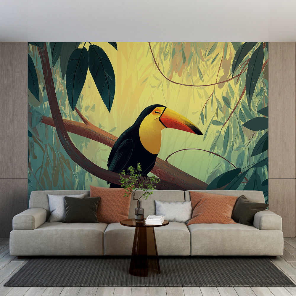 Toucan Wallpaper | Tropical Bird on a Leafy Branch