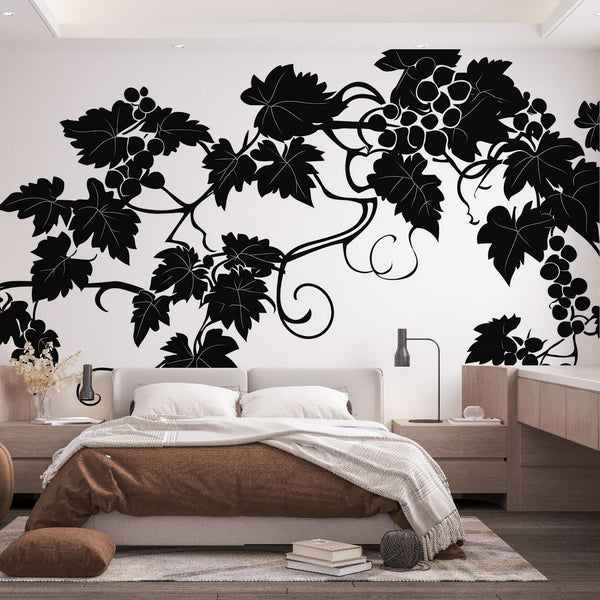 Black and White Vine Wallpaper | Elegant Wall Mural