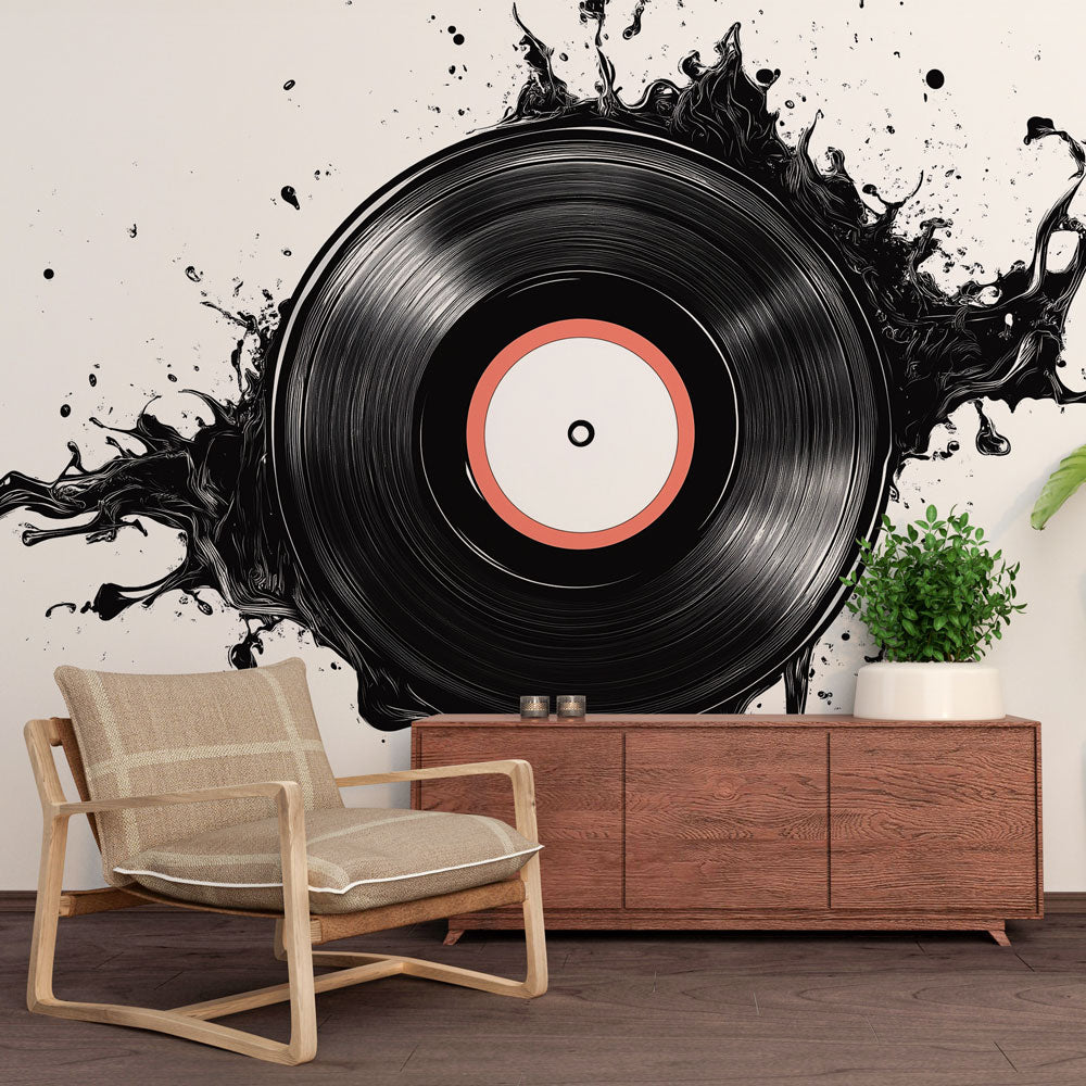 Vinyl Wallpaper | Black and White Splash Pattern Wall Mural
