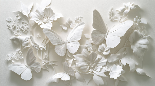 3D Butterflies Wallpaper | Elegant Relief Wall Mural