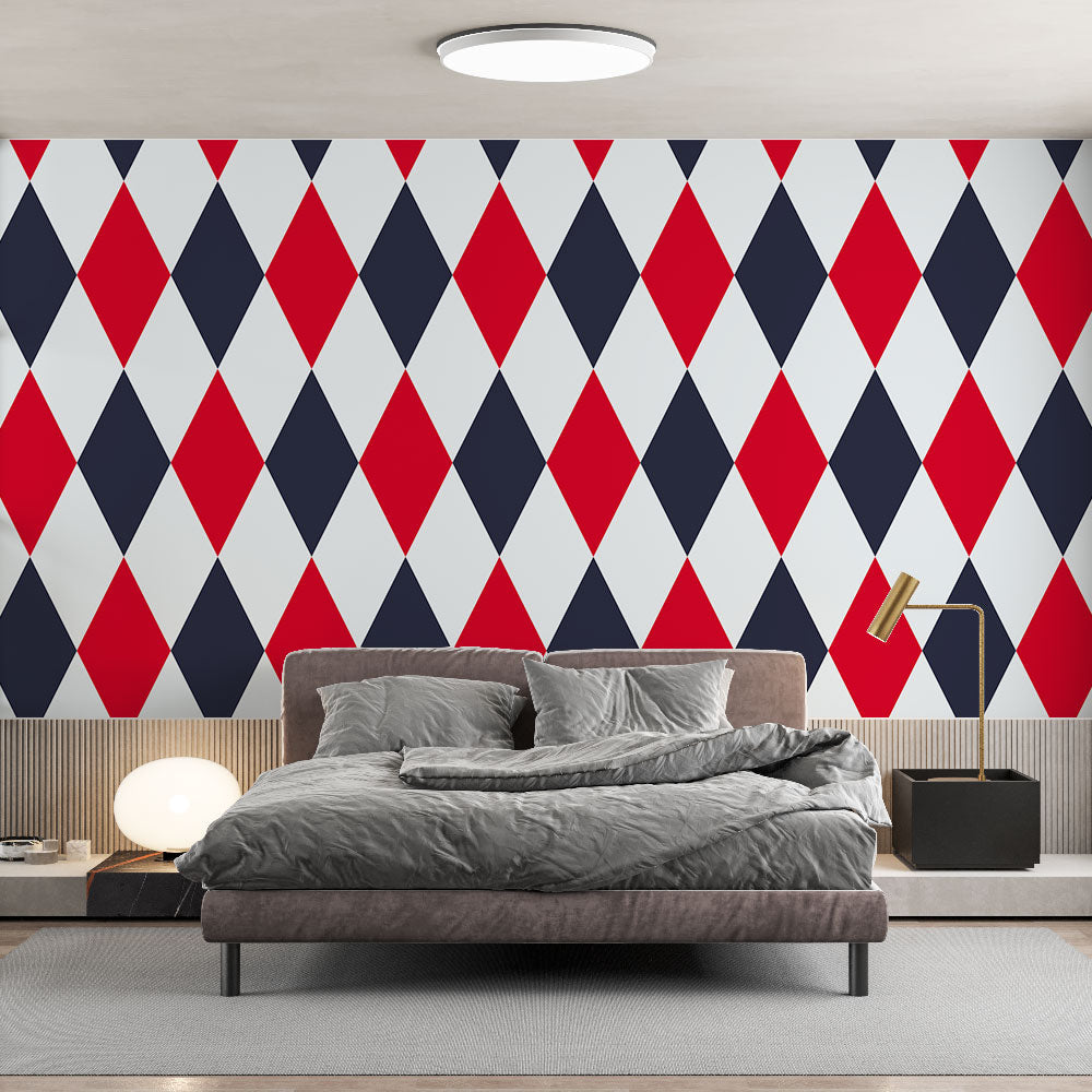 Diamond Wallpaper | Red, Black and White