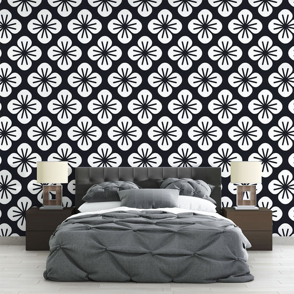 Floral wallpaper | Black and white floral pattern