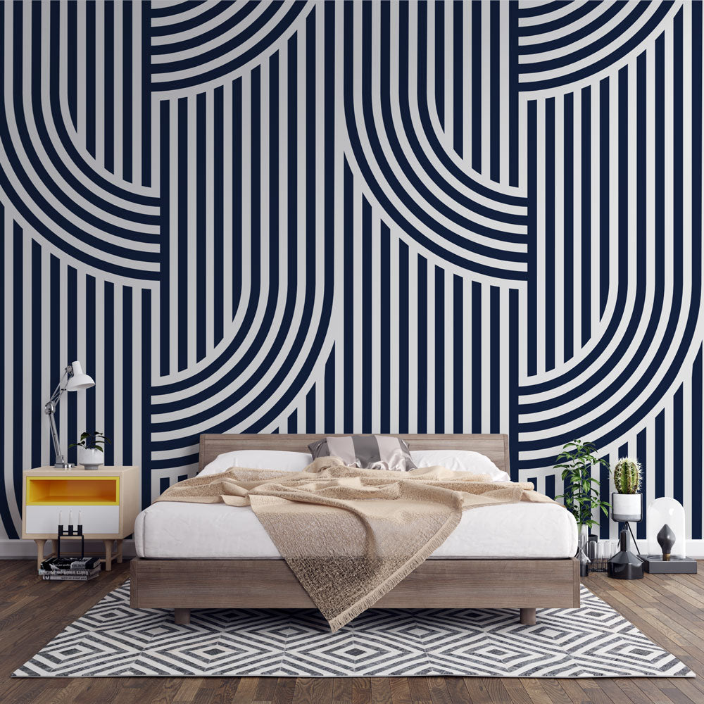 Geometric Wallpaper | Black and White Linear Pattern