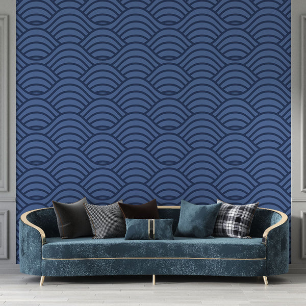 Wave Wallpaper | Navy Blue
