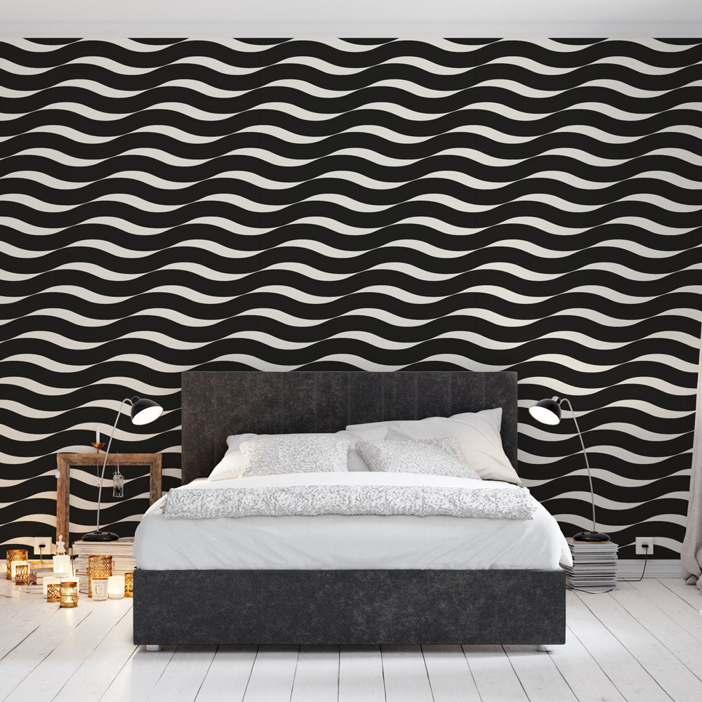 Wave Wallpaper | Black and White Pattern