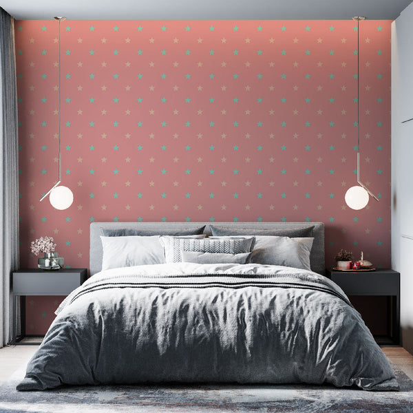 Star Wallpaper | Pink Pastel Marine Wall Mural