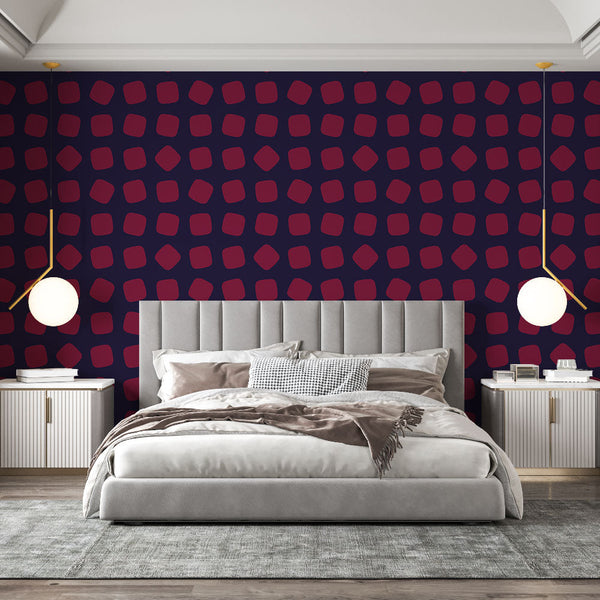 Contemporary blue geometric pattern wallpaper