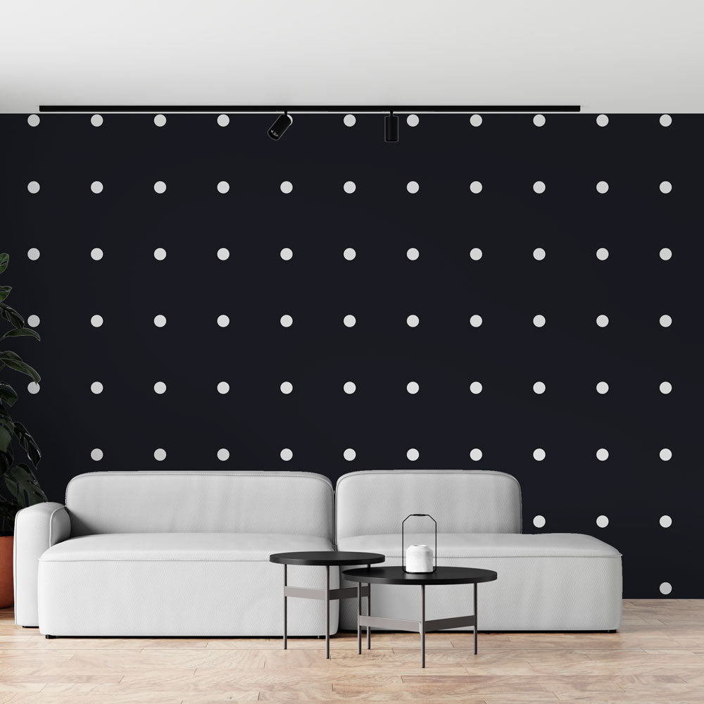 Polka Dot Wallpaper - White & Black Pattern