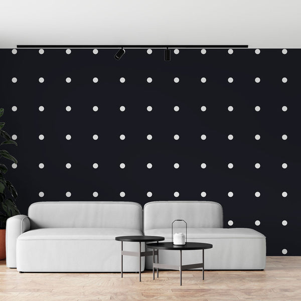 Polka Dot Wallpaper - White & Black Pattern