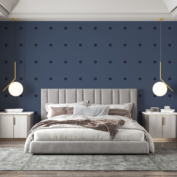 Polka Dot Wallpaper - Navy & Blue Pattern