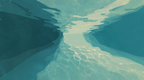 Aquatic Wallpaper | Underwater Design in Blue Shades
