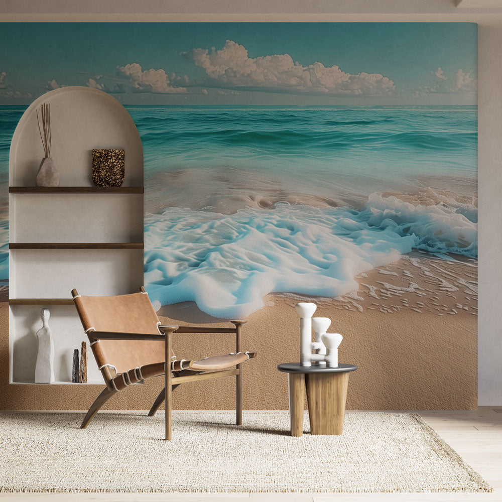 Beach Wallpaper | Sunlit Shore and Clear Turquoise Water