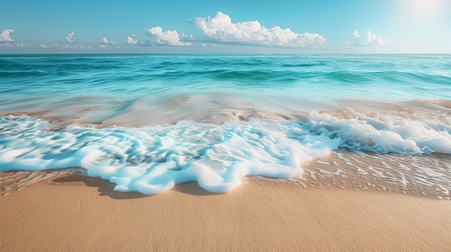 Beach Wallpaper | Sunlit Shore and Clear Turquoise Water