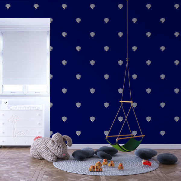 Elephant Wallpaper - Pattern Éléphant on Blue
