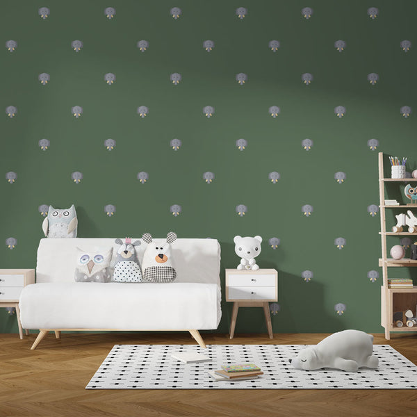 Designer Wallpaper - Pattern Mignon on Green